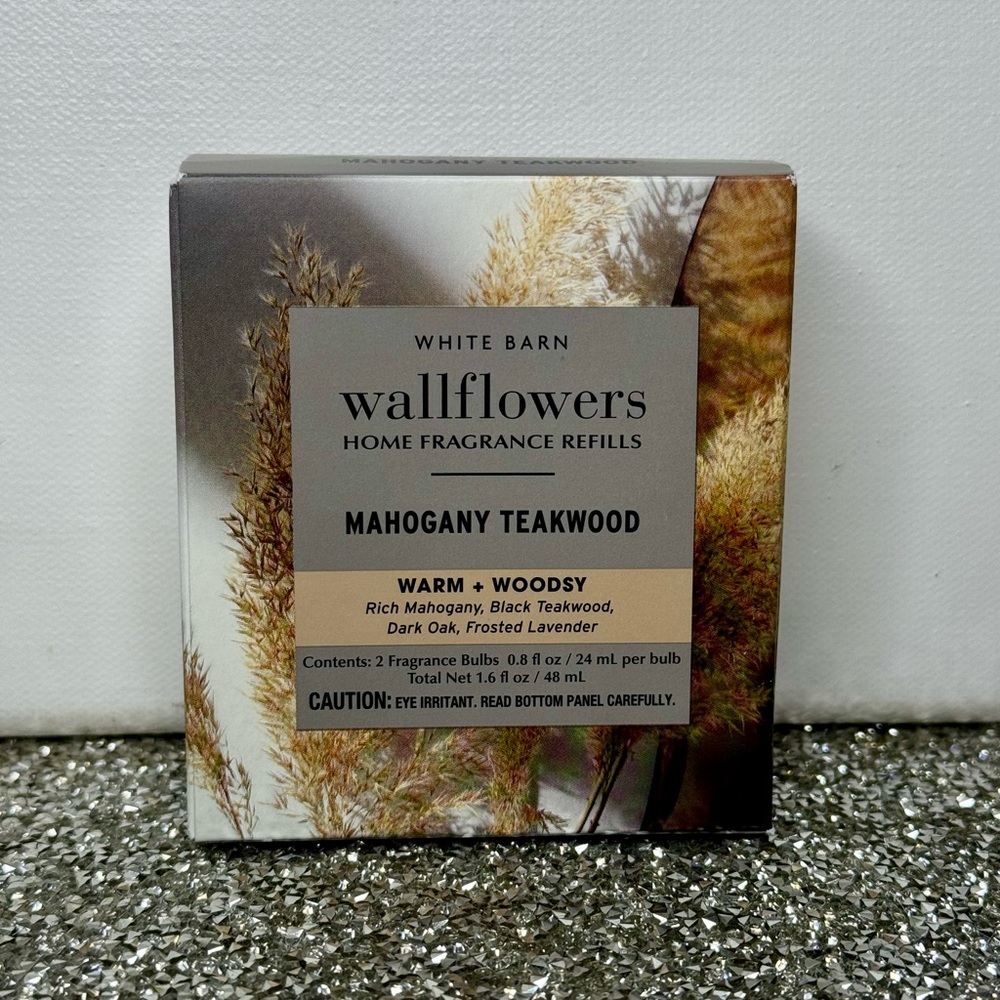 Bath & Body Works Wallflower Refills Mahogany Teakwood 2 Pack Nwt - Picture 4 of 4